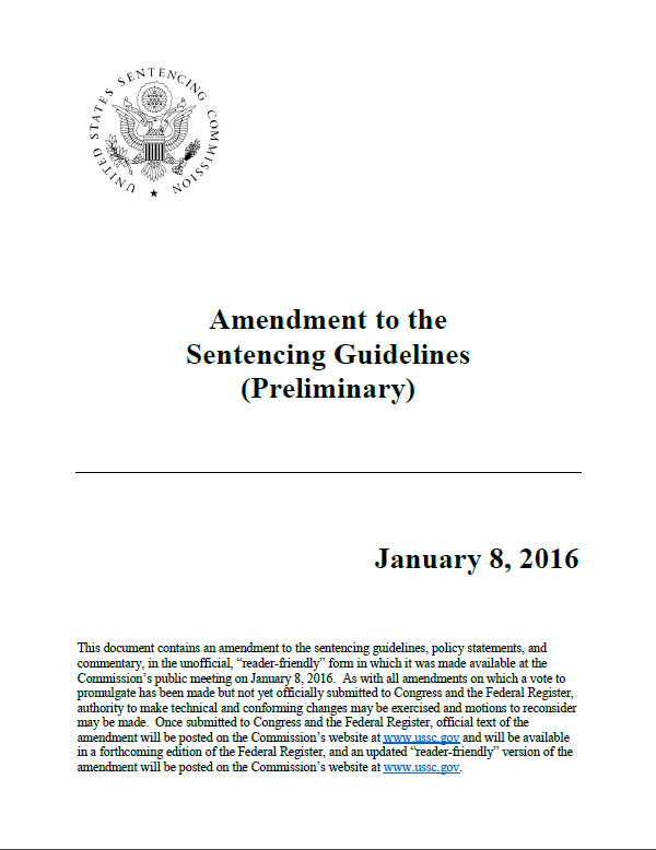 Sentencing Guidelines Chart 2018