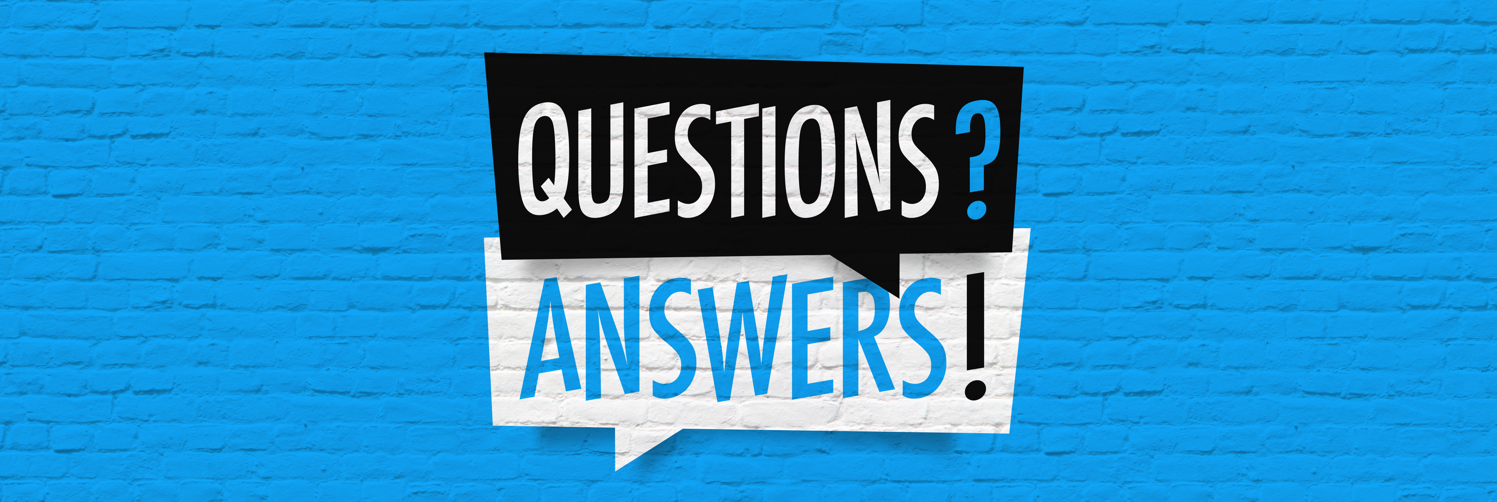 Questions and Answers Banner - Blue White and Black 