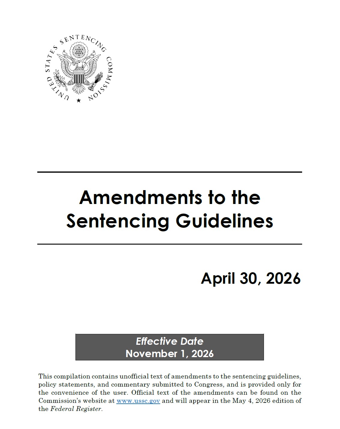 Cover of the preliminary amendment package.