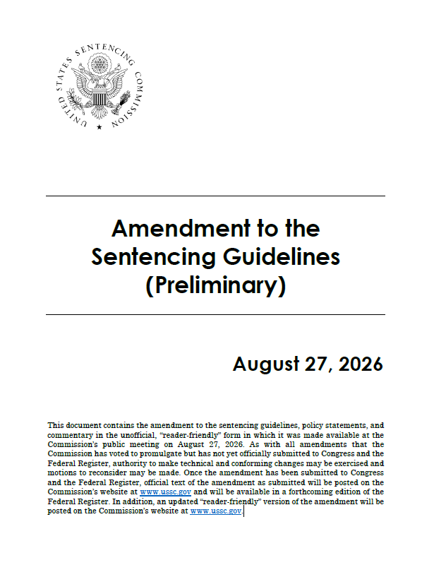 Cover of the preliminary amendment package.